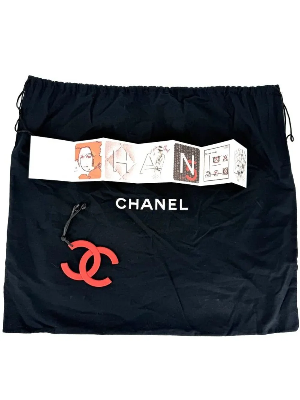 Chanel Tote Valentine Heart Handbag CC Logo Shoulder Canvas Navy Silver Vintage
